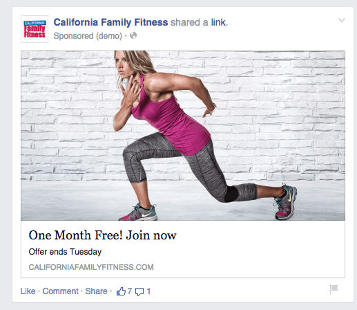 Ad example Health Club Marketing